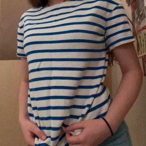 Blue and White striped t shirt